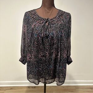 Daniel Rainn Black Multicolor Blouse